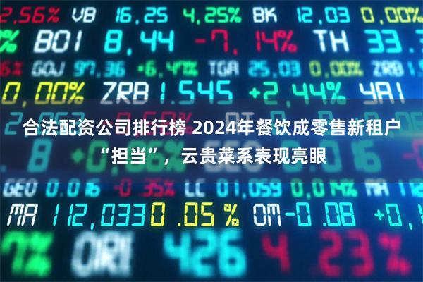 合法配资公司排行榜 2024年餐饮成零售新租户“担当”，云贵